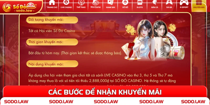 Các bước để nhận khuyến mãi