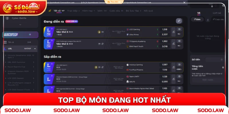 Top bộ môn đang hot nhất
